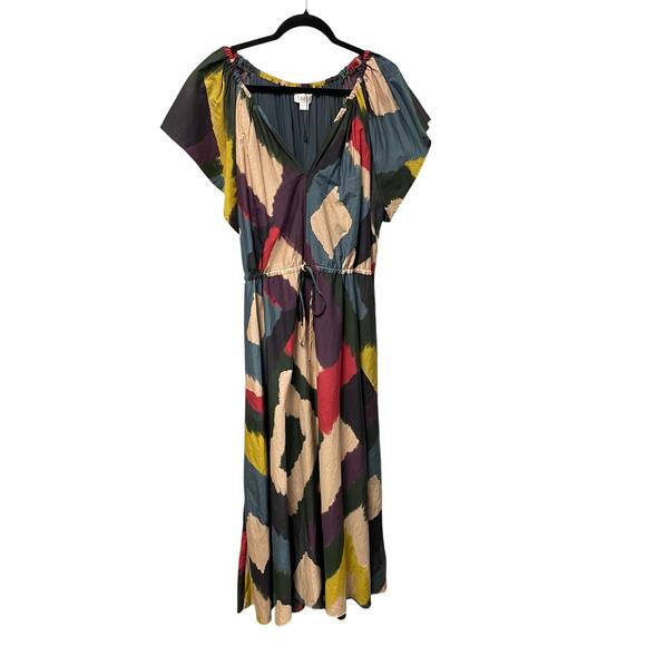 Velvet by Graham & Spencer Claudette Maxi Dress in Chai Multicolor Print Large - Picture 2 of 8
